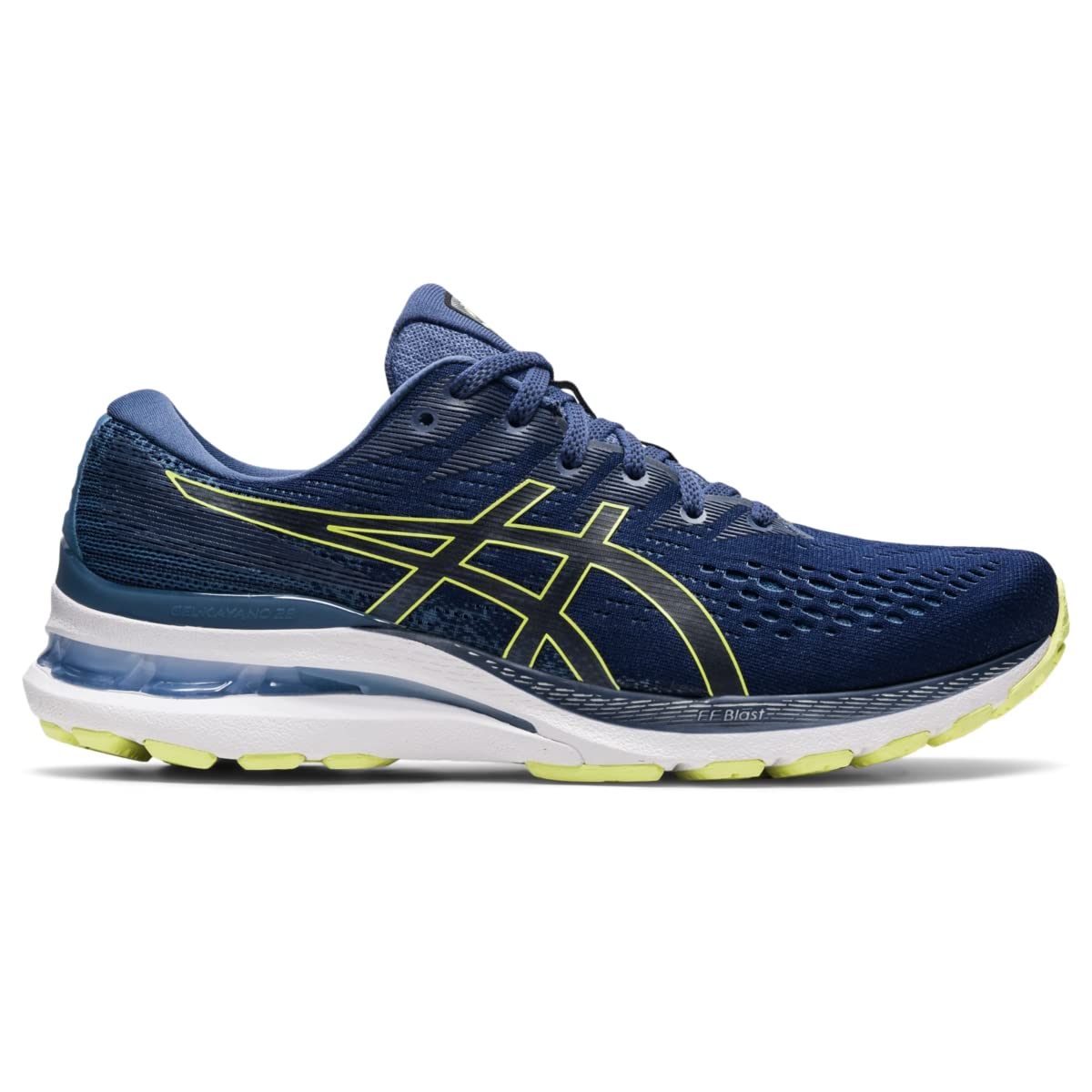ASICS Gel Kayano 28 - Men's Thunder Blue/Glow Yellow Shoe Deals Outlet