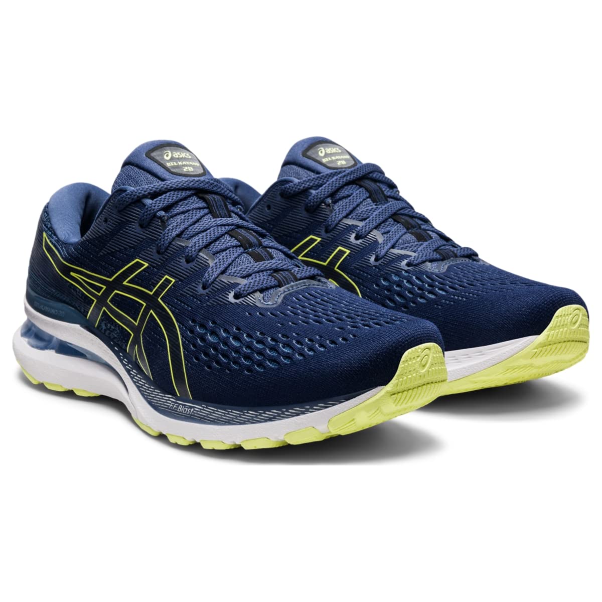ASICS Gel Kayano 28 - Men's Thunder Blue/Glow Yellow Shoe Deals Outlet