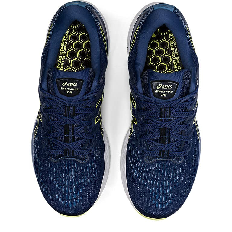 ASICS Gel Kayano 28 - Men's Thunder Blue/Glow Yellow Shoe Deals Outlet