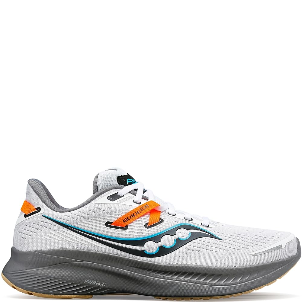 Saucony Guide 16 - Men's White/Gravel Shoe Deals Outlet