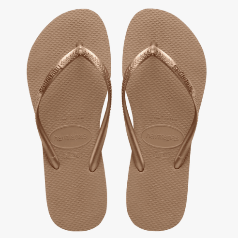 Havaianas Slim Sandals Rose Gold 8 M 7891266542068 Shoe Deals Outlet
