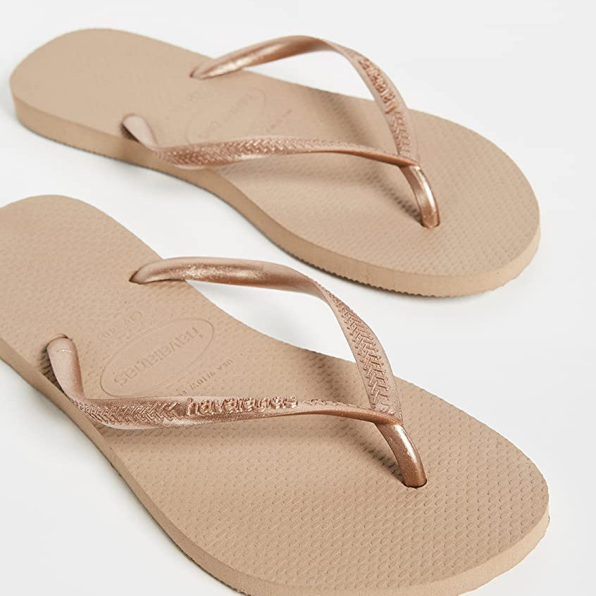 Havaianas Slim Sandals Rose Gold EU 35 - 36 | US Women's 5 - 6 M 7891266542051 Shoe Deals Outlet