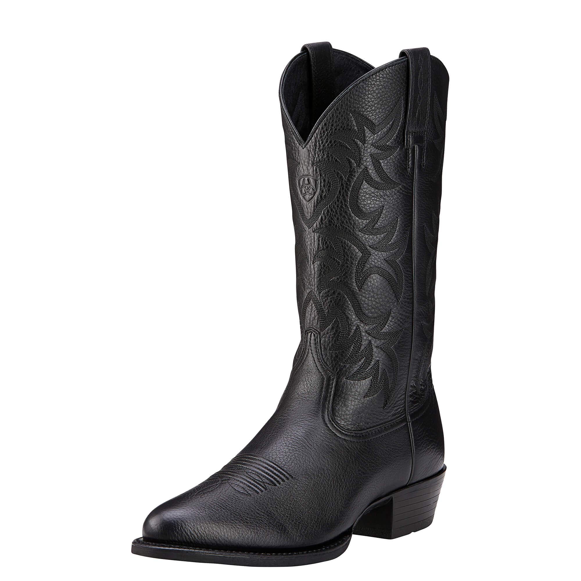 Ariat Heritage Western Cowboy R - Toe Boots - Men's Black Deertan Shoe Deals Outlet