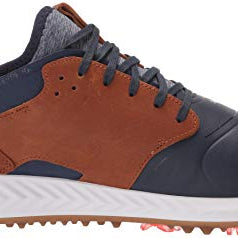 PUMA Ignite PWRADAPT Caged Crafted Golf Shoes - Men's Peacoat - leather Brown - puma Team Gold Shoe Deals Outlet