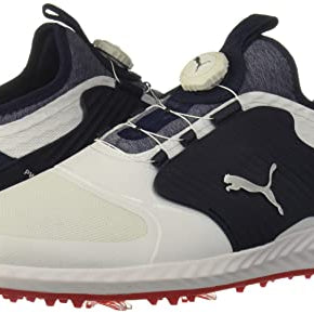 PUMA Ignite PWRADAPT Caged Golf Shoes - Men's White/Silver/Peacoat Shoe Deals Outlet