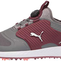 PUMA Ignite PWRADAPT Caged Golf Shoes - Men's Quiet Shade - puma Silver - zinfandel Shoe Deals Outlet