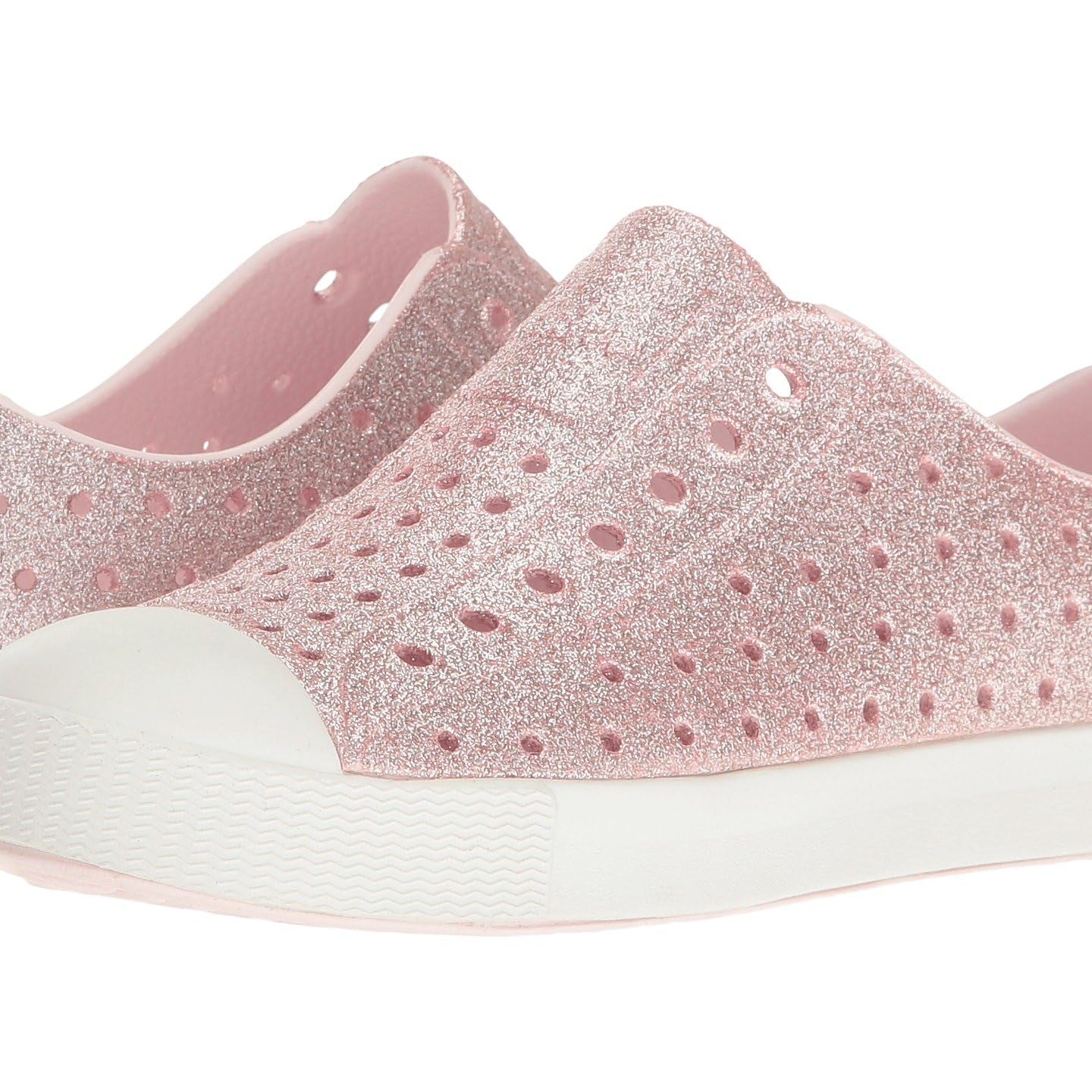 Native Shoes Kids Jefferson Bling - Kids Milk Pink Bling/Shell White Shoe Deals Outlet