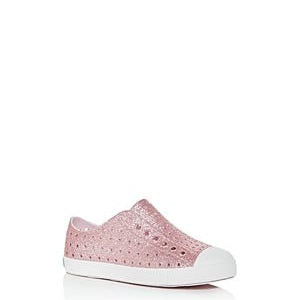 Native Shoes Kids Jefferson Bling - Kids Milk Pink Bling/Shell White Shoe Deals Outlet