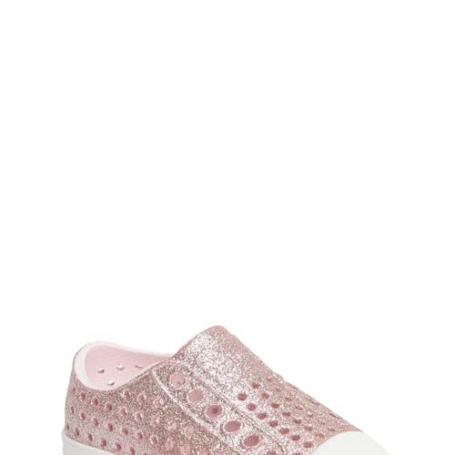 Native Shoes Kids Jefferson Bling - Kids Milk Pink Bling/Shell White Shoe Deals Outlet