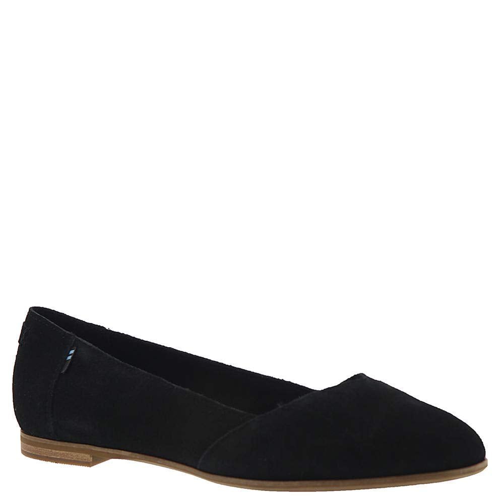 TOMS Julie Flat Shoes - Women's Black Suede Shoe Deals Outlet