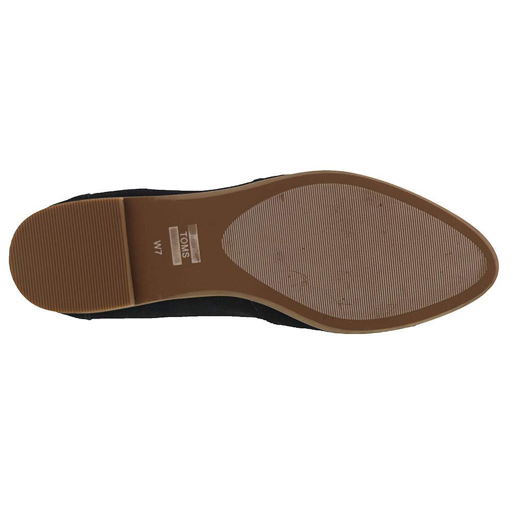 TOMS Julie Flat Shoes - Women's Black Suede Shoe Deals Outlet