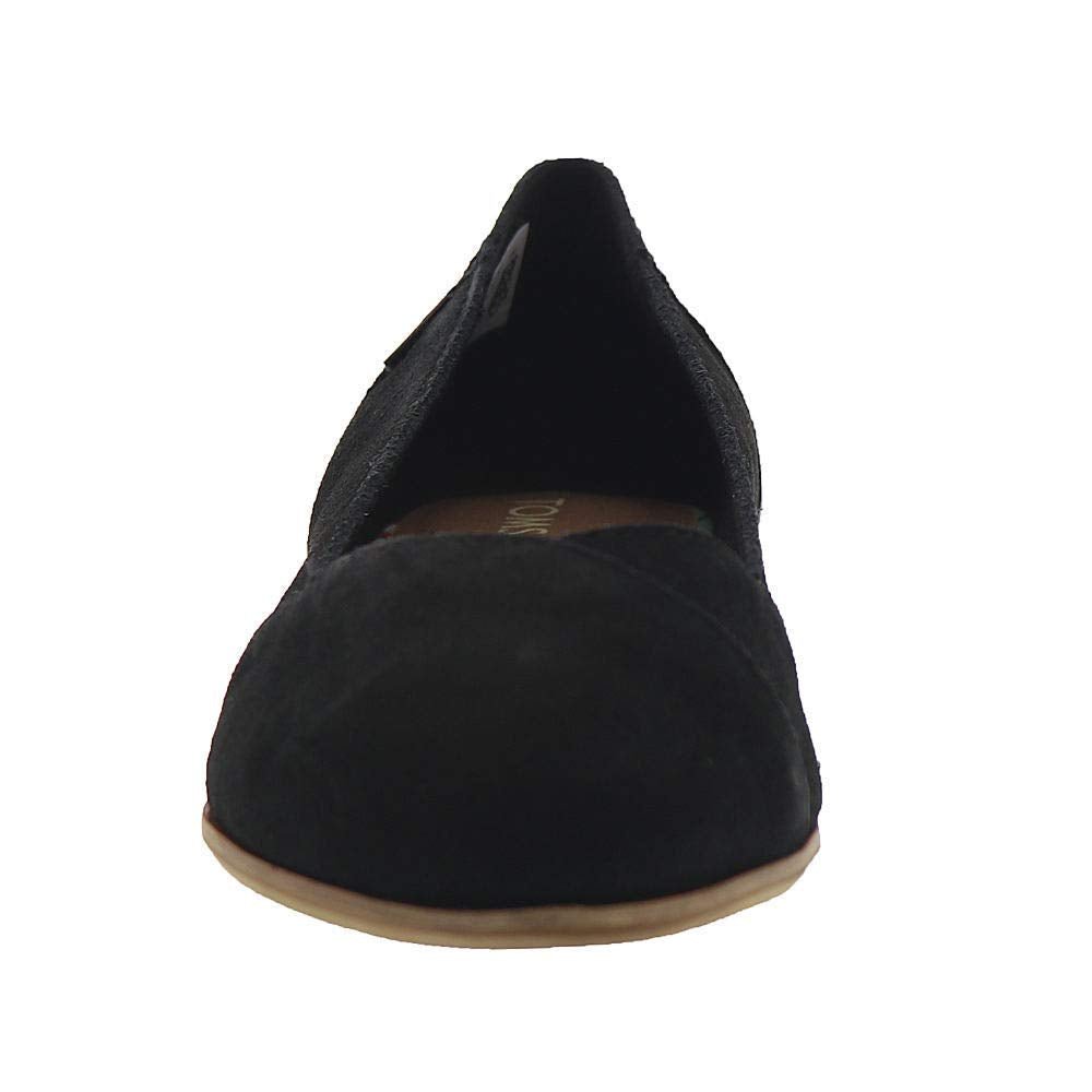 TOMS Julie Flat Shoes - Women's Black Suede Shoe Deals Outlet