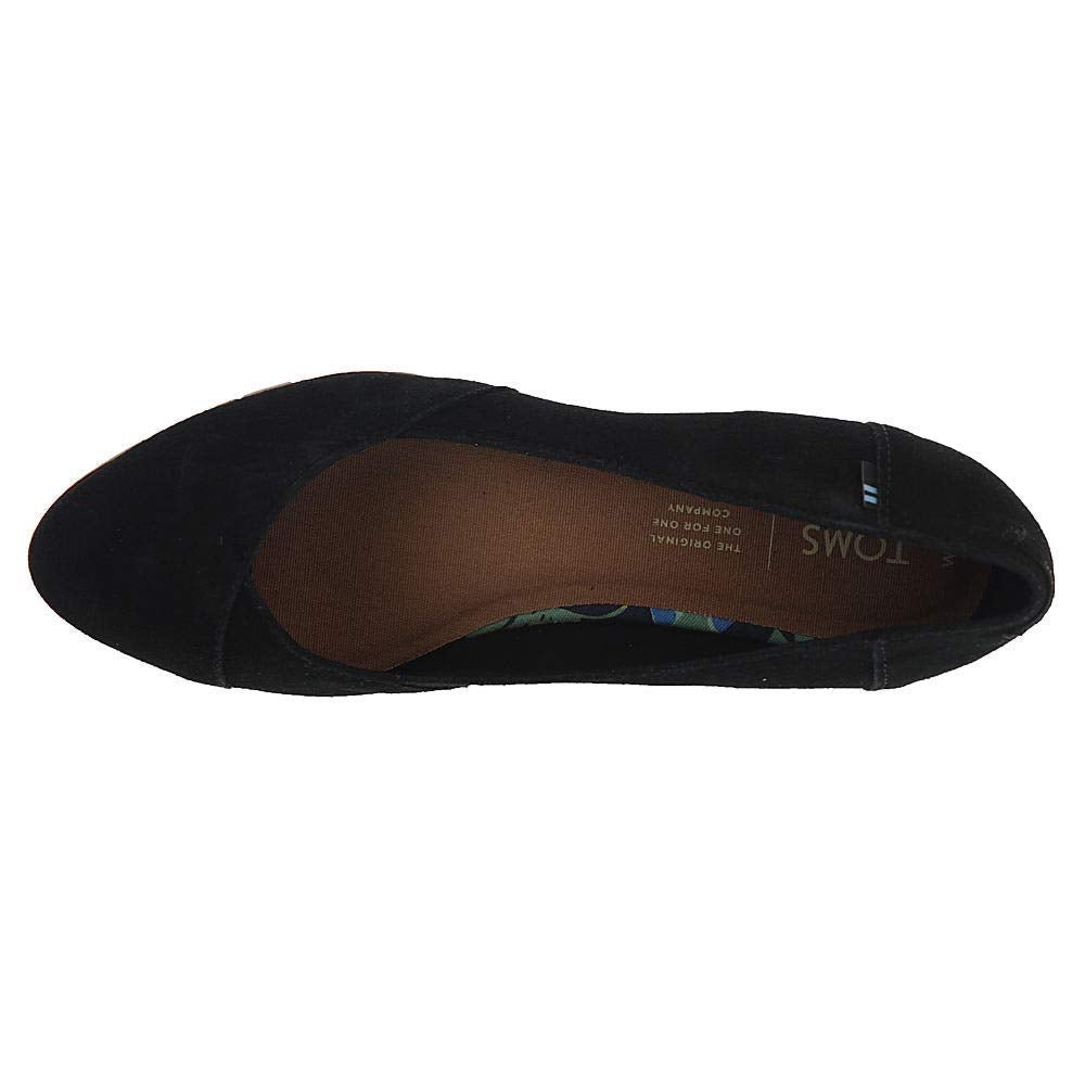 TOMS Julie Flat Shoes - Women's Black Suede Shoe Deals Outlet