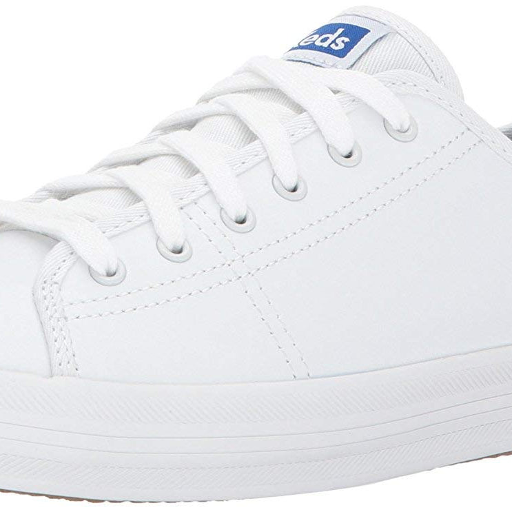 Keds Kickstart Leather - Women's White/Blue Shoe Deals Outlet