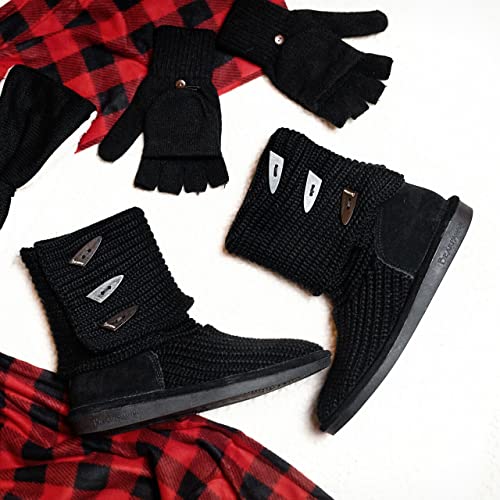 BEARPAW Knit Tall Boots - Women's Black Shoe Deals Outlet