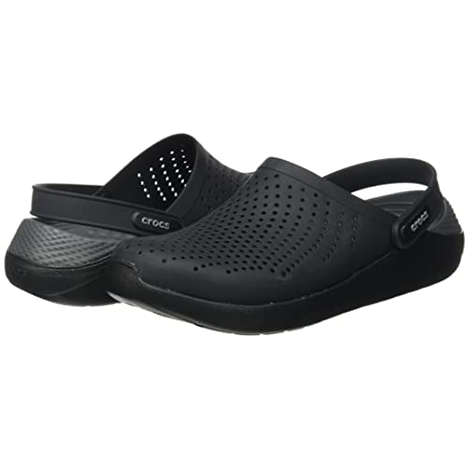 Crocs LiteRide Clog - Unisex Black/Slate Grey Shoe Deals Outlet