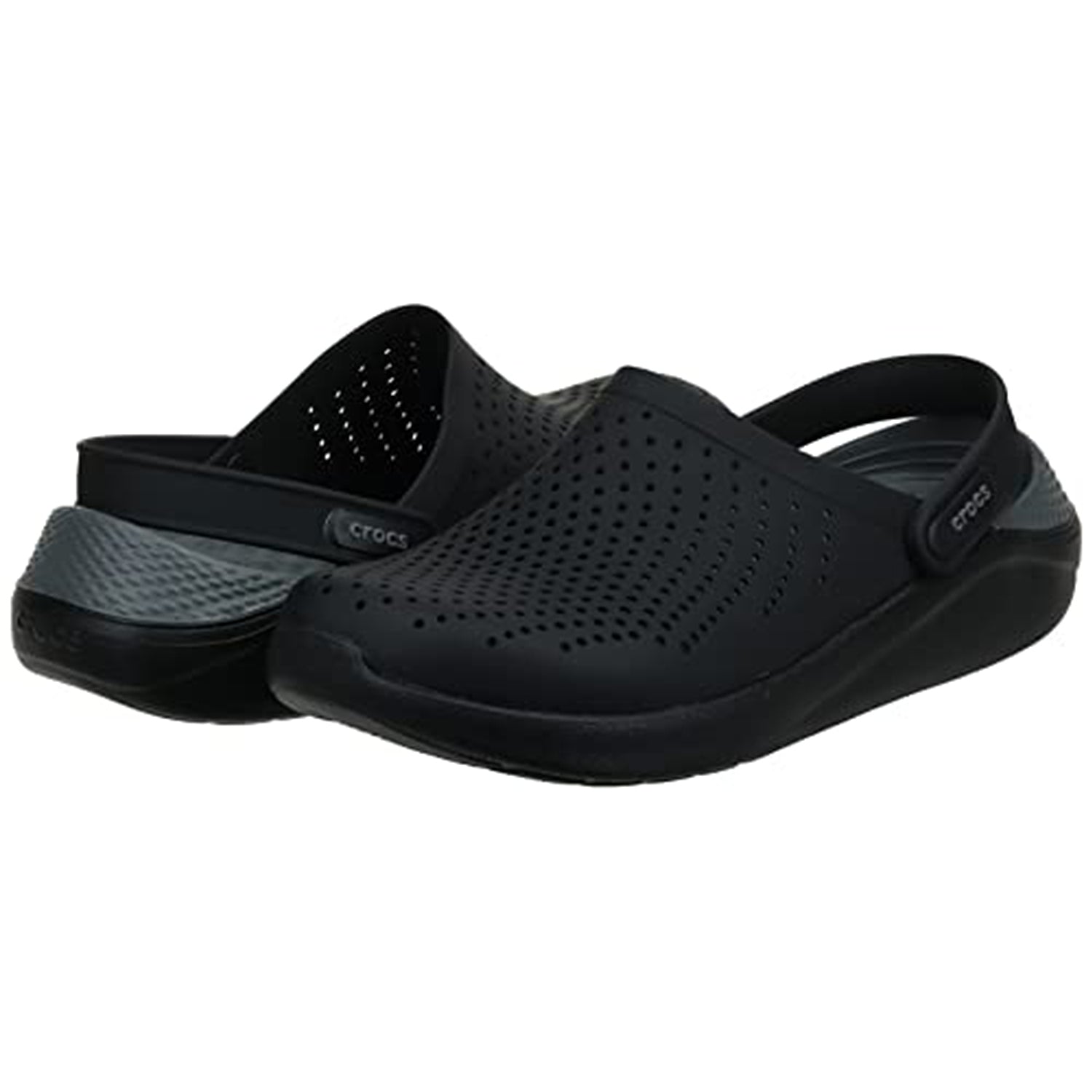 Crocs LiteRide Clog - Unisex Black/Slate Grey Shoe Deals Outlet