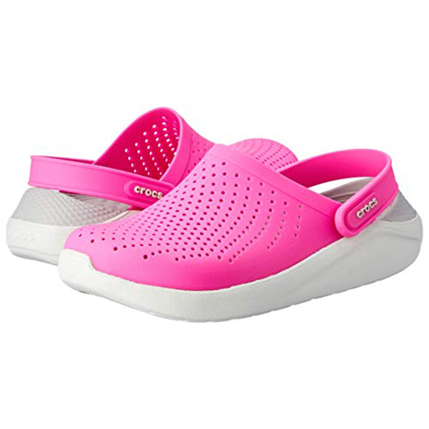 Crocs LiteRide Clog - Unisex Electric Pink/Almost White Shoe Deals Outlet
