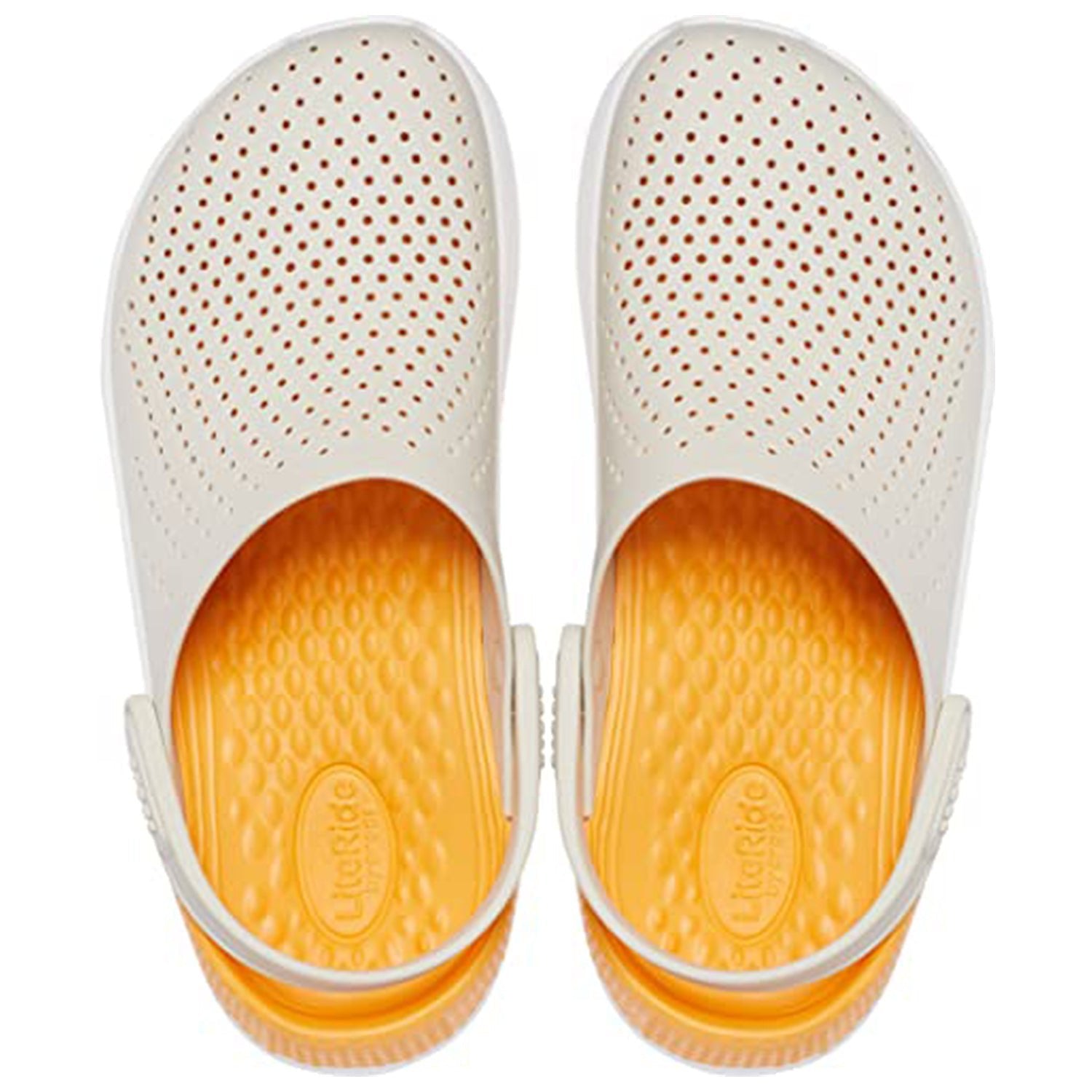 Crocs LiteRide Clog - Unisex Stucco/Orange Sorbet Shoe Deals Outlet
