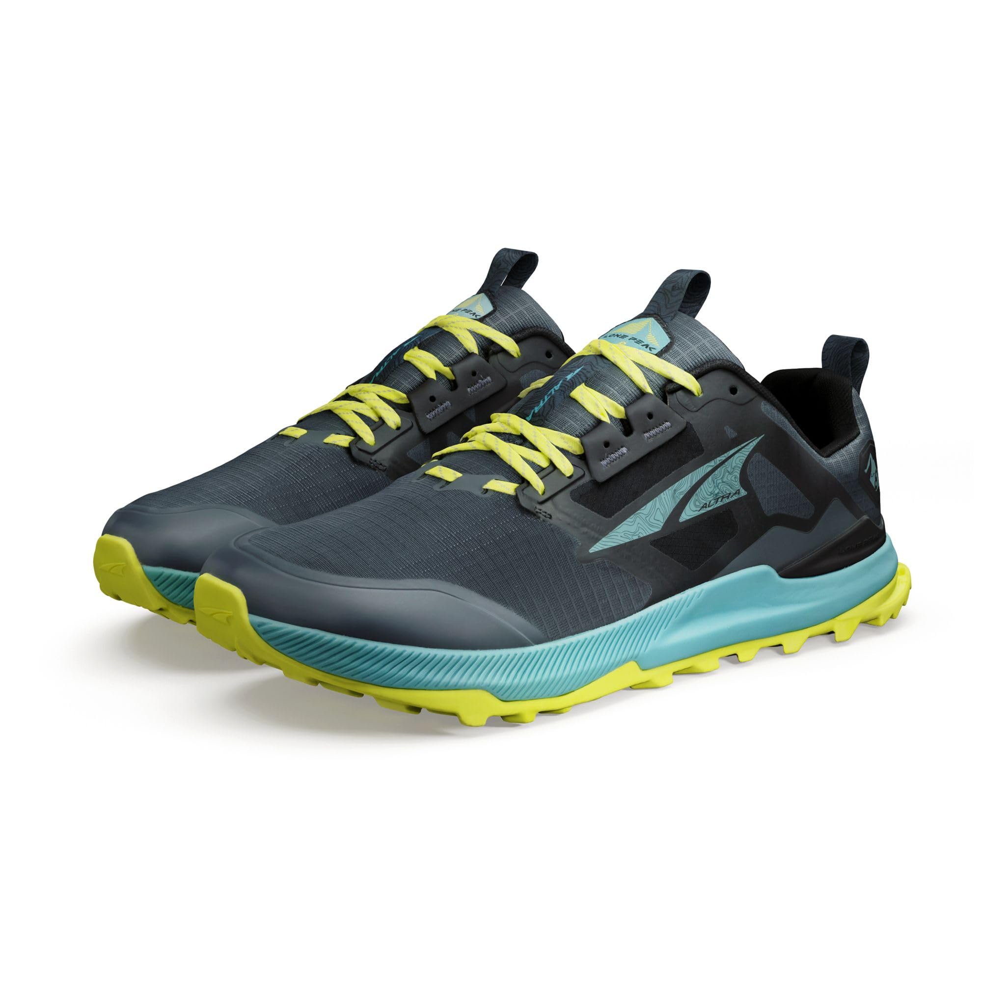 Altra Lone Peak 8 - Men's BLACK/GREEN Shoe Deals Outlet