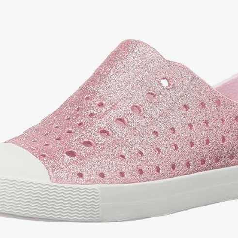 Native Shoes Jefferson Milk Pink Bling / Shell White 3 — 4894401848530 Shoe Deals Outlet