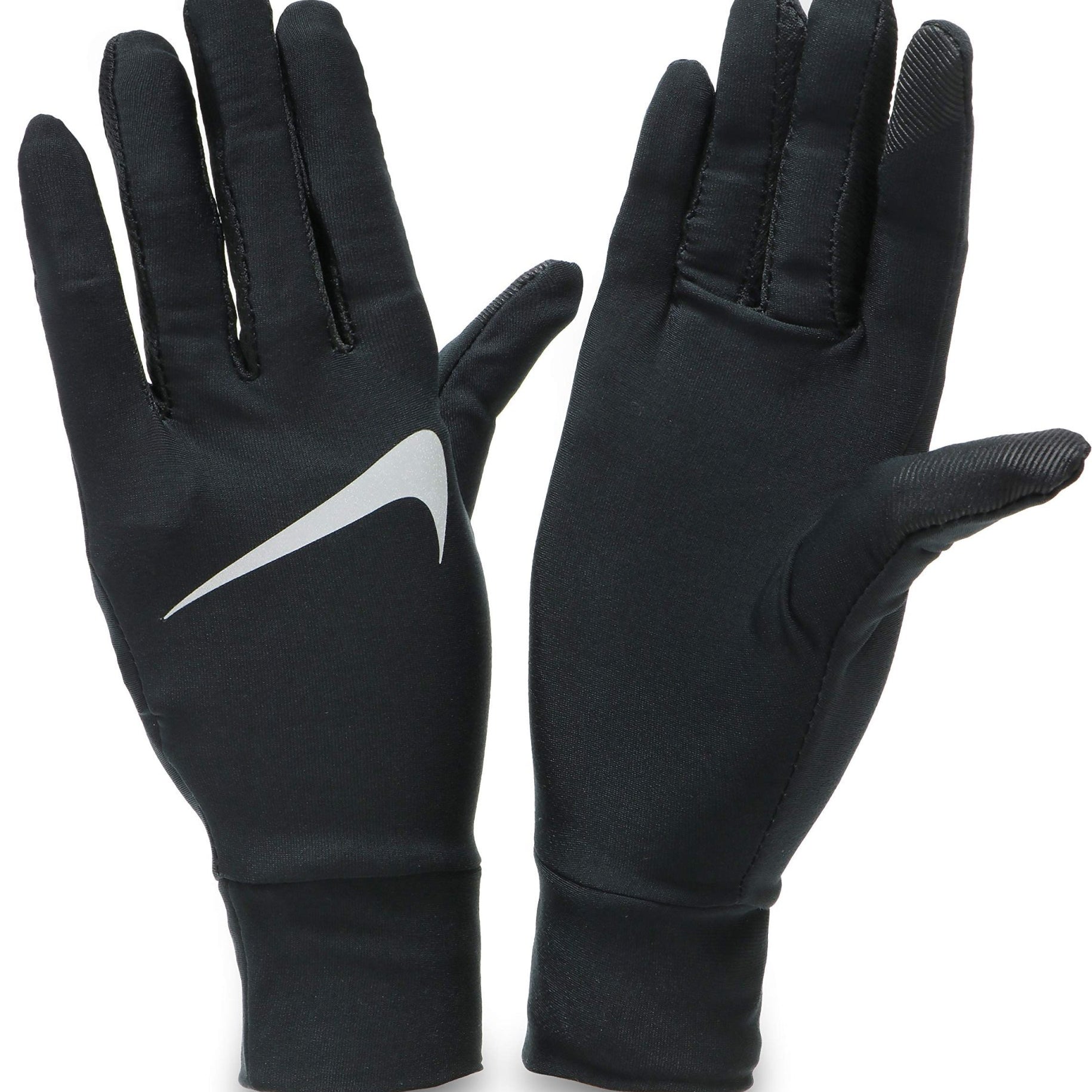 Nike Lightweight Tech Runnin Gloves Black / Silver Large 887791182272 Shoe Deals Outlet