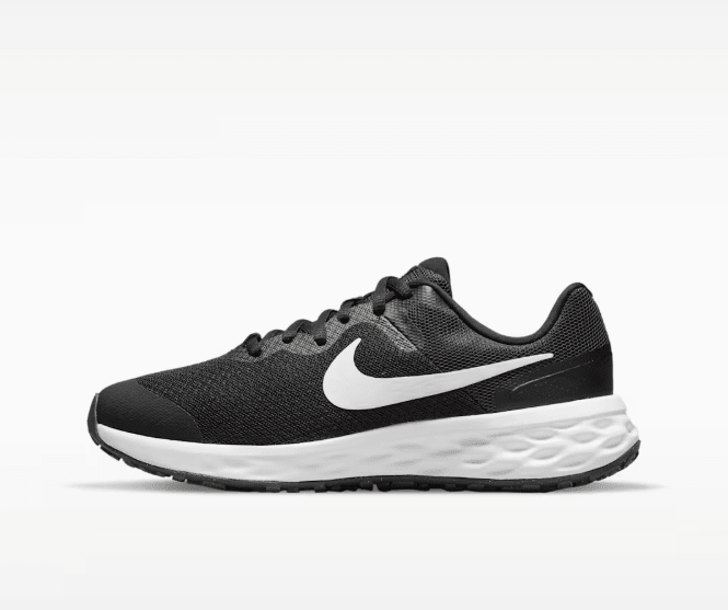 Nike Revolution 6 NN GS Black / White / Dark Smoke Grey 6.5 195244180608 Shoe Deals Outlet