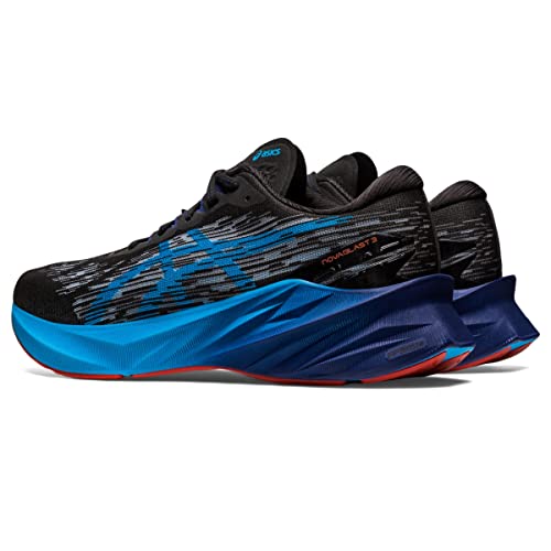 ASICS Novablast 3 - Men's Black/Island Blue Shoe Deals Outlet