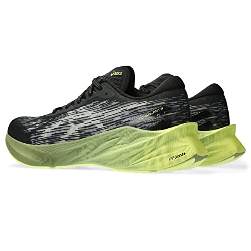 ASICS Novablast 3 - Men's Black/Dried Leaf Green Shoe Deals Outlet