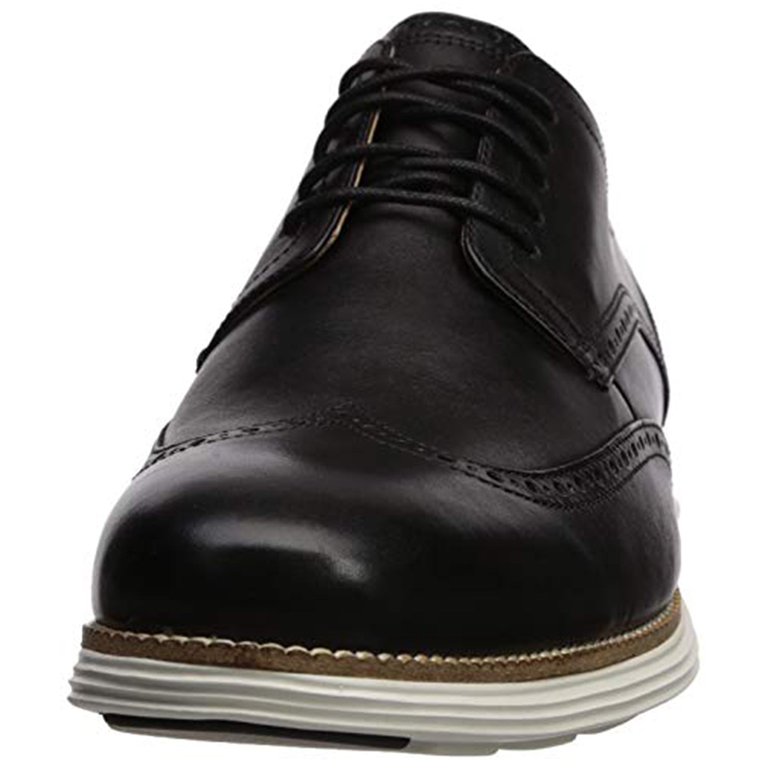 Cole Haan OriginalGrand Wingtip Black Oxford - Men's Black Leather/White Shoe Deals Outlet