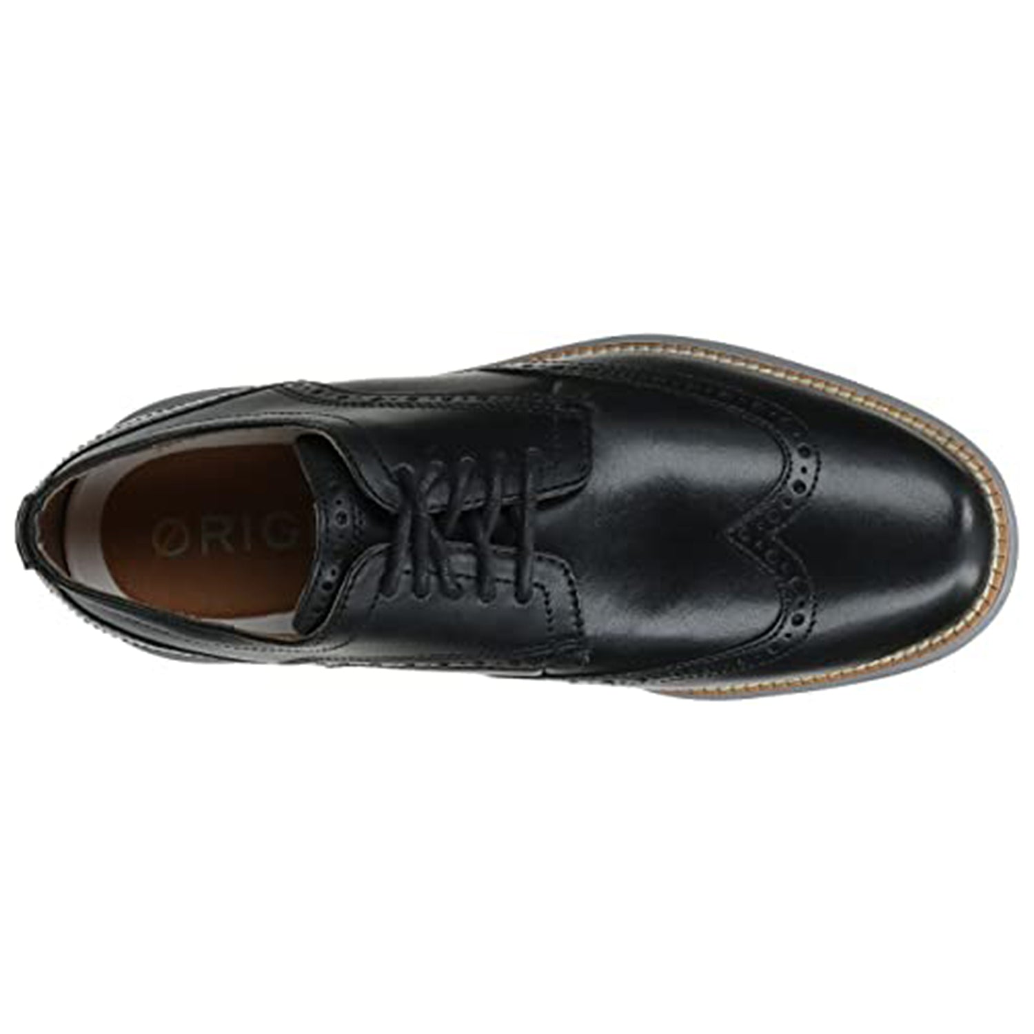 Cole Haan OriginalGrand Wingtip Black Oxford - Men's Black Leather/Ironstone Shoe Deals Outlet