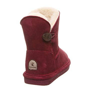 BEARPAW Rosie Kids Boots - Kids Wine Shoe Deals Outlet