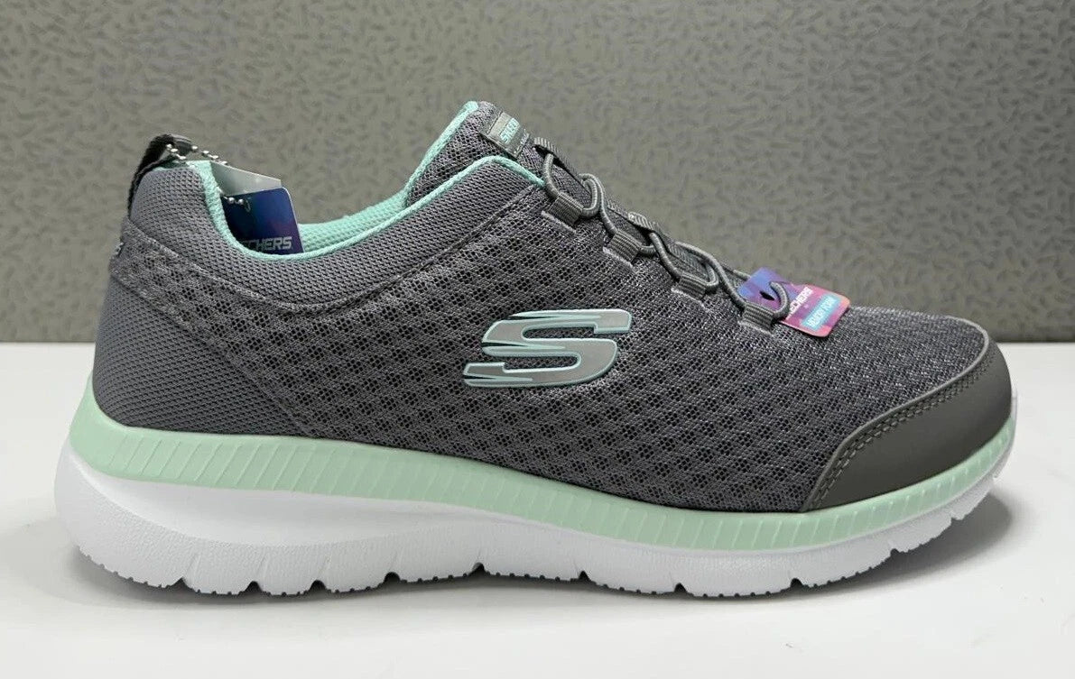 SKECHERS Bountiful Brisk Stride Gray 9 M 194428397504 Shoe Deals Outlet