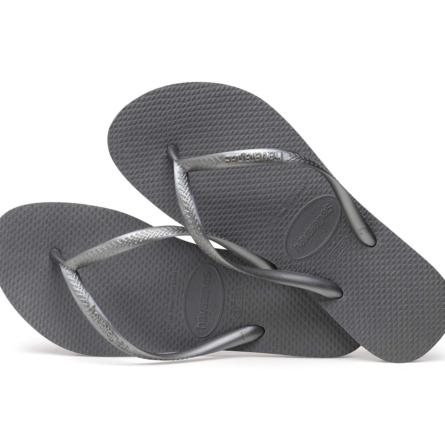 Havaianas Slim Flip Flops - Unisex Steel Grey Shoe Deals Outlet