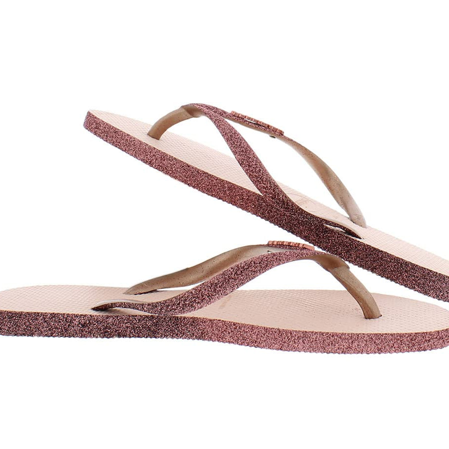 Havaianas Slim Flip Flops - Unisex Sparkle Ballet Rose Shoe Deals Outlet