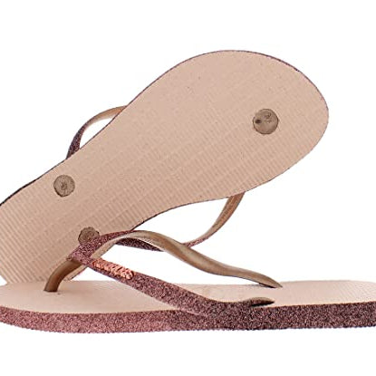 Havaianas Slim Flip Flops - Unisex Sparkle Ballet Rose Shoe Deals Outlet