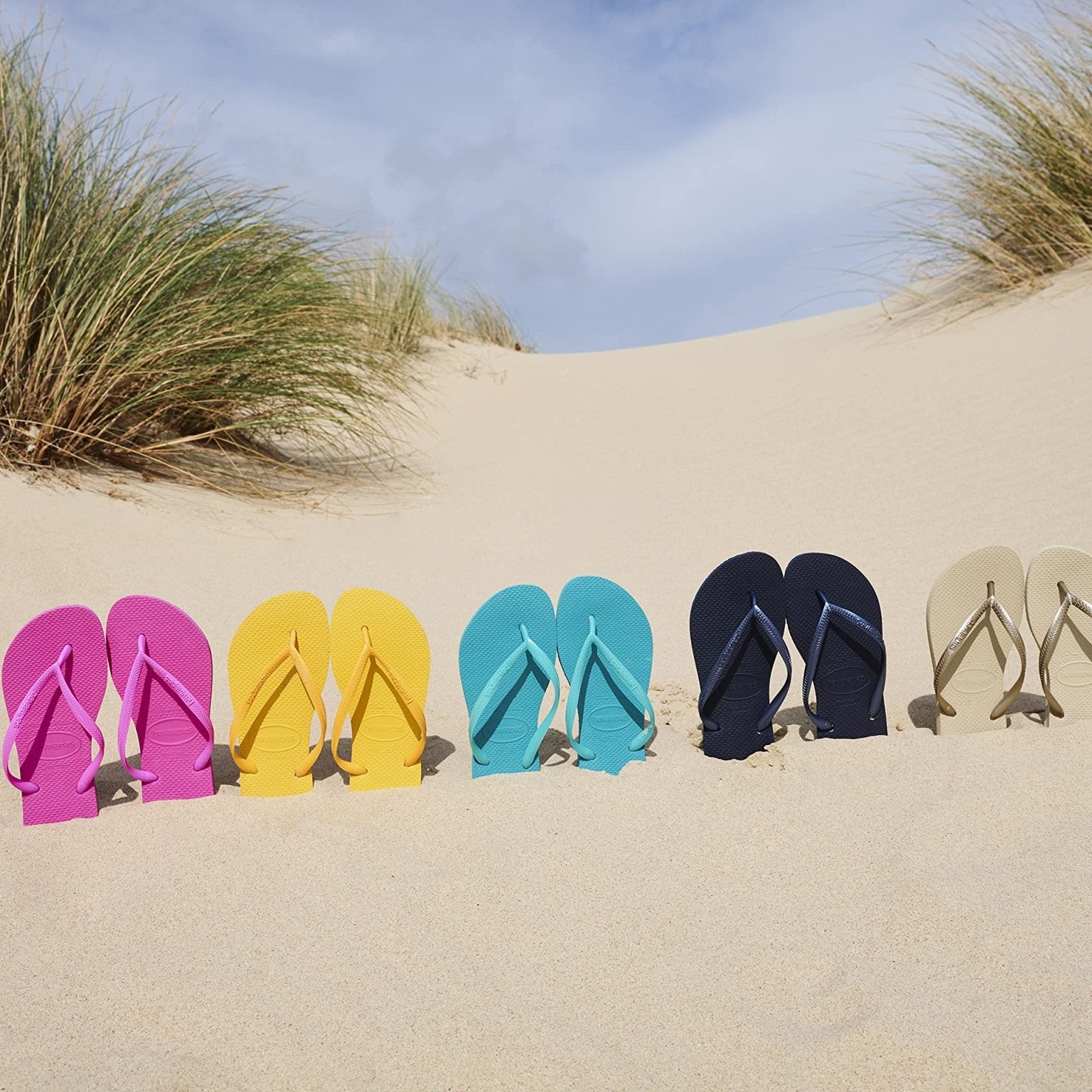 Havaianas Slim Flip Flops - Unisex Sand Grey Shoe Deals Outlet