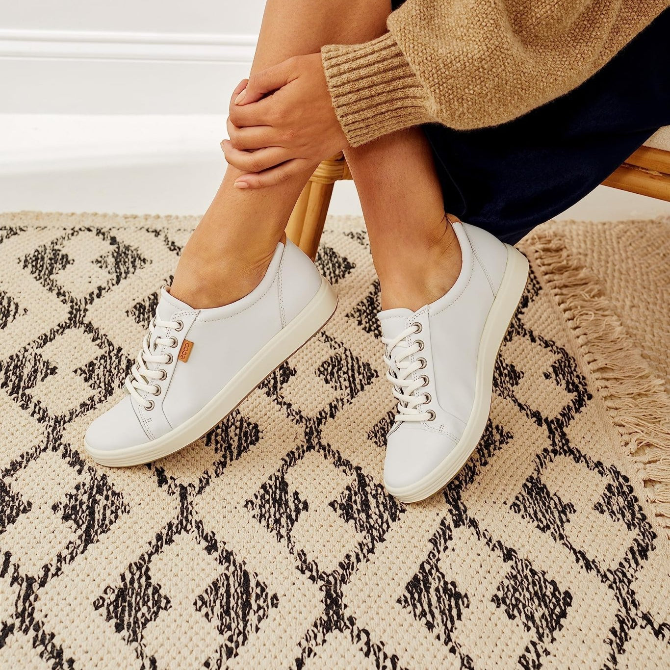 ECCO Soft 7 Sneaker - Women's White Shoe Deals Outlet