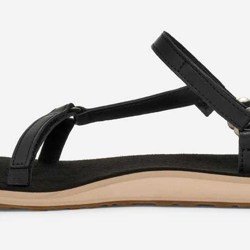 Teva Original Universal Sandal Slim Leather Black / Tan 6 M 197634662671 Shoe Deals Outlet