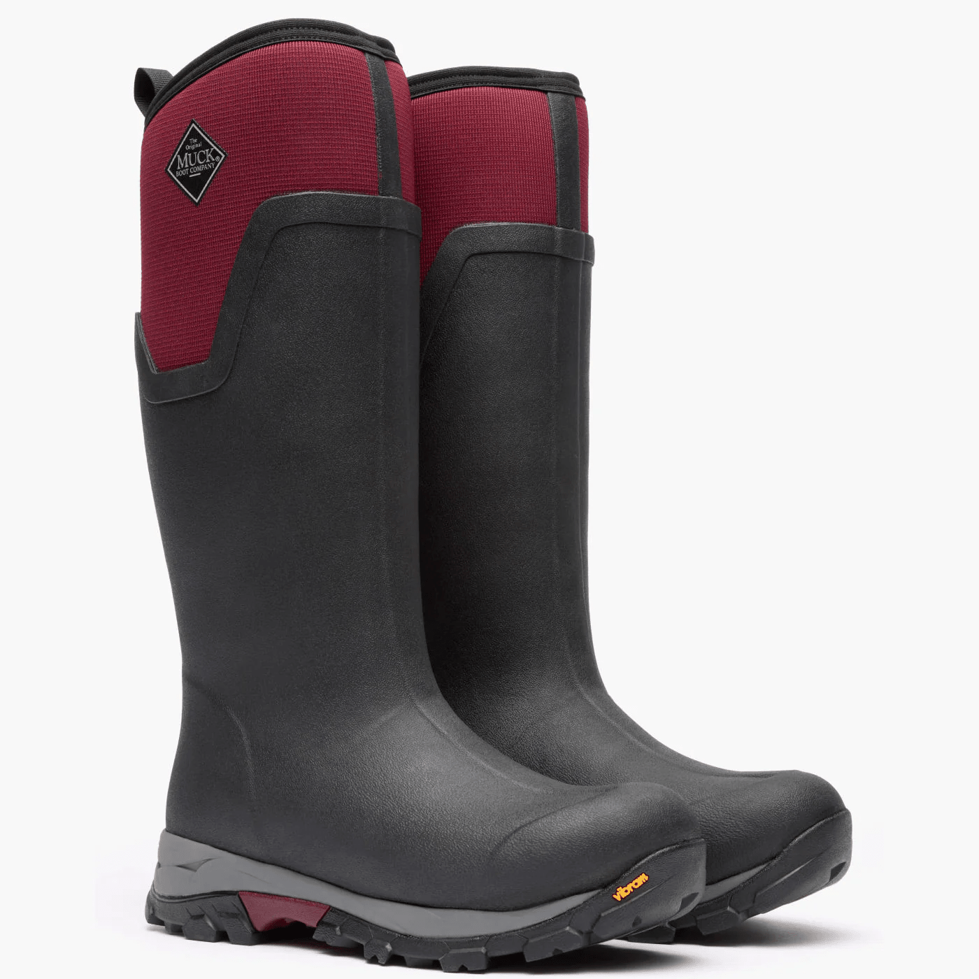 The Original Muck Boot Company Arctic Ice Tall Boot + Vibram Arctic Grip A.T. Black / Wine 5 M 664911117990 Shoe Deals Outlet