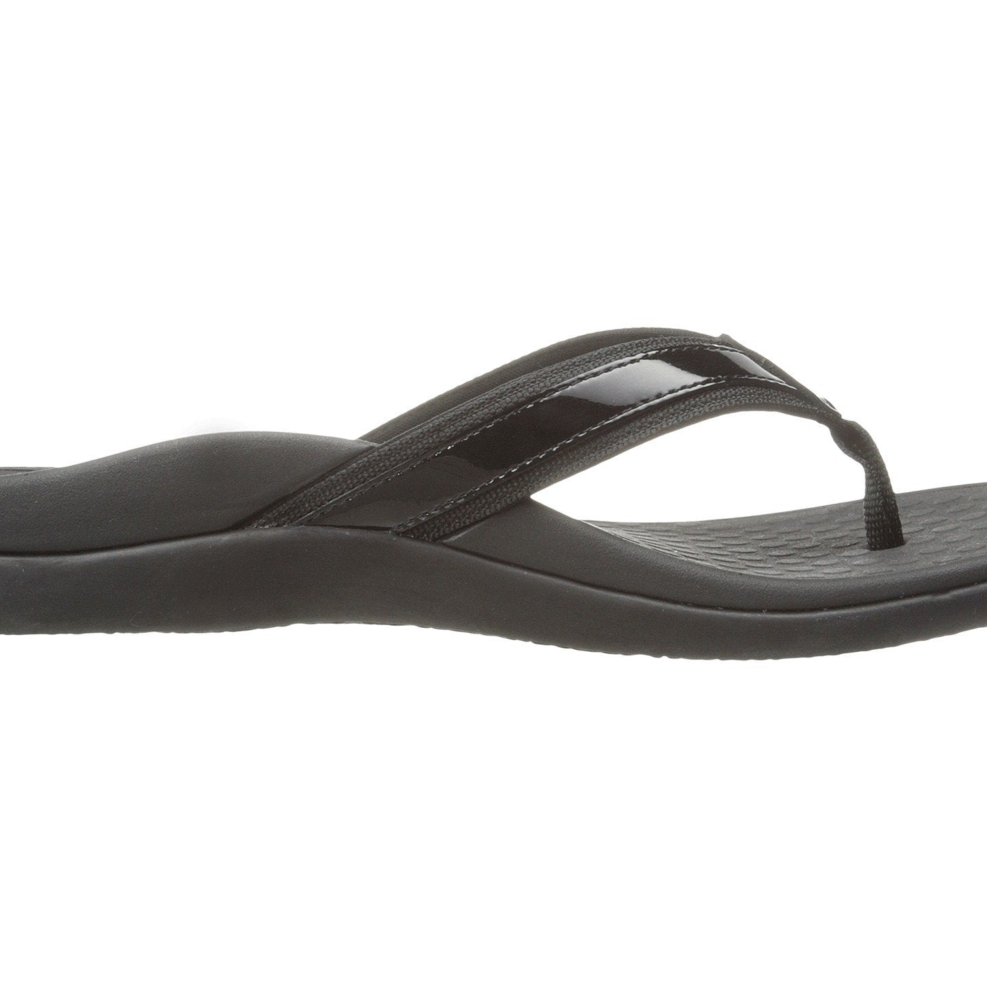 VIONIC Tide II Toe Post Sandal - Women's Black Patent Shoe Deals Outlet