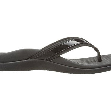 VIONIC Tide II Toe Post Sandal - Women's Black Patent Shoe Deals Outlet