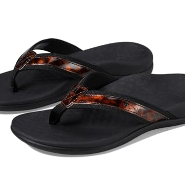 VIONIC Tide II Toe Post Sandal - Women's Black - tortoise Shoe Deals Outlet