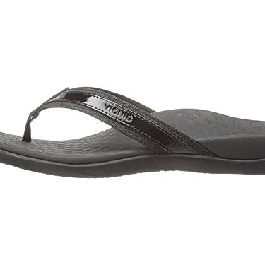 VIONIC Tide II Toe Post Sandal - Women's Black Patent Shoe Deals Outlet