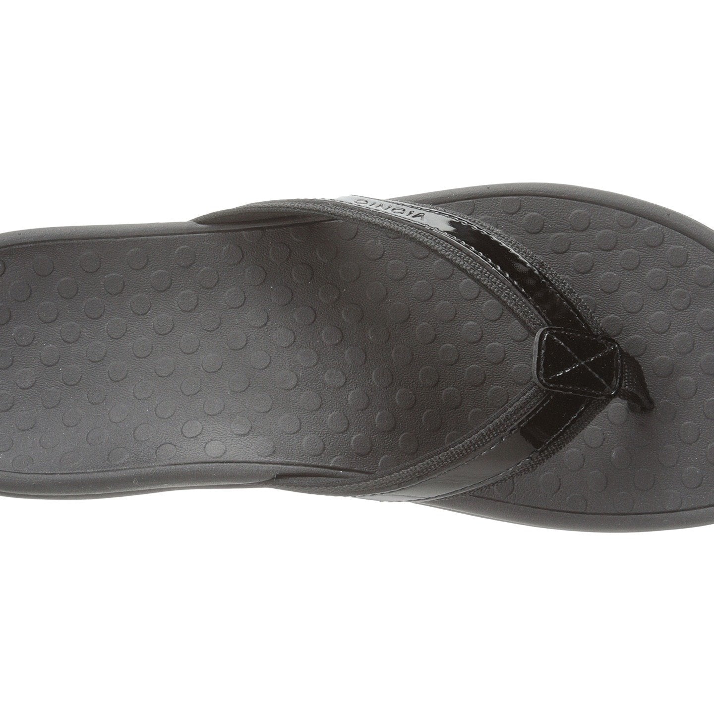 VIONIC Tide II Toe Post Sandal - Women's Black Patent Shoe Deals Outlet