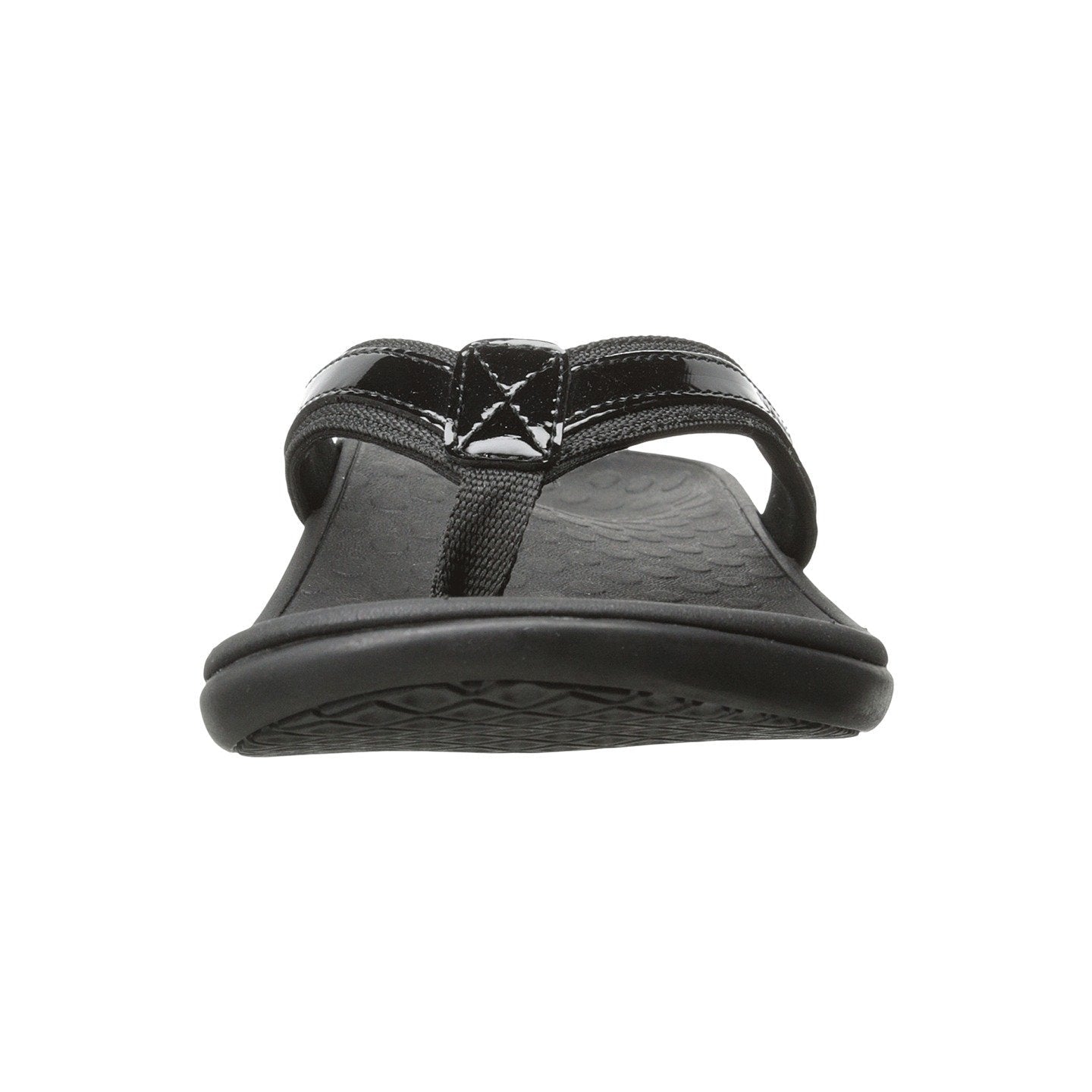 VIONIC Tide II Toe Post Sandal - Women's Black Patent Shoe Deals Outlet