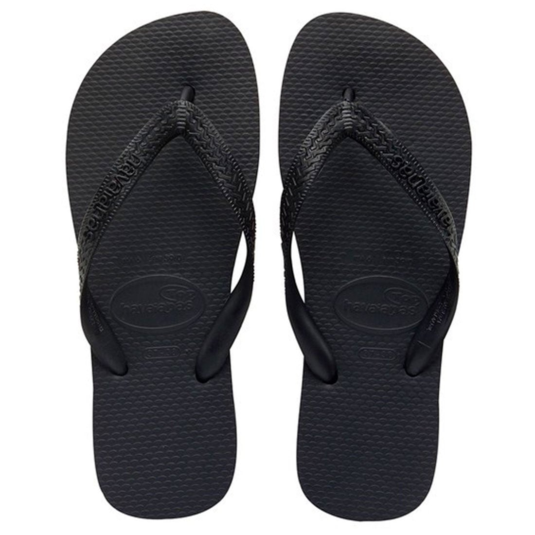 Havaianas Top Flip Flops - Unisex Black Shoe Deals Outlet