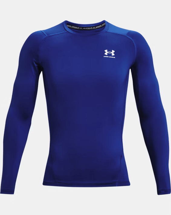 Under Armour HeatGear Compression Long Sleeve Royal / White XL 194513906970 Shoe Deals Outlet