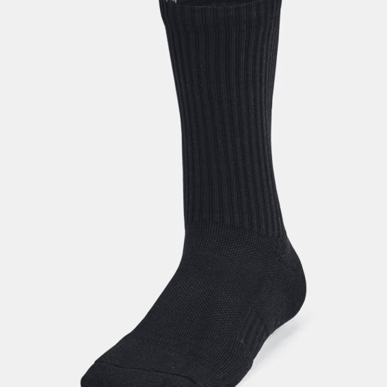 Under Armour UA Training Cotton Socks Black / White 8.5 - 9.5 883096898375 Shoe Deals Outlet