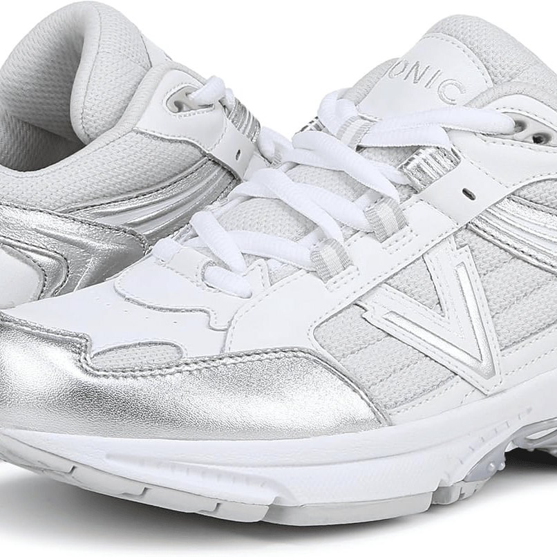 VIONIC 23 Walk 2.0 White Silver Leather 9 M 197725060775 Shoe Deals Outlet